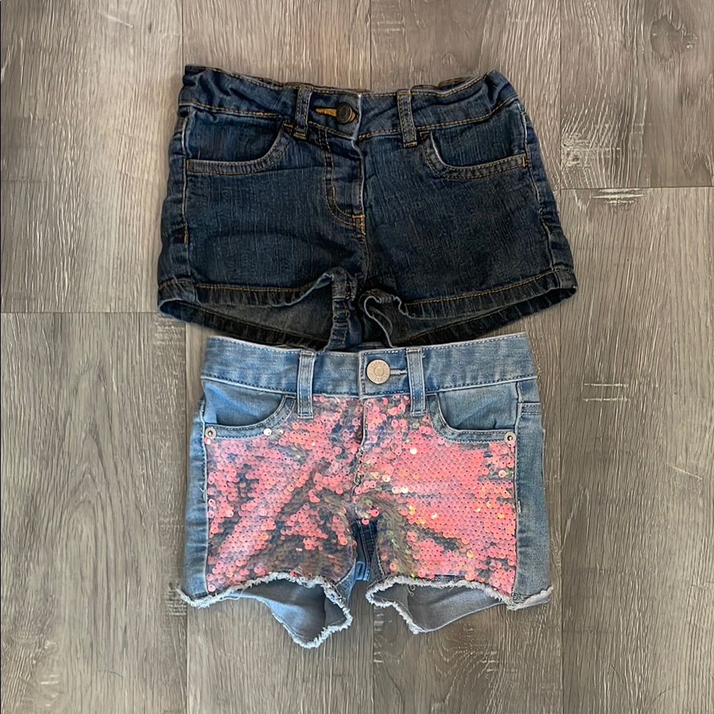Shorts set - sequin and jean shorts.